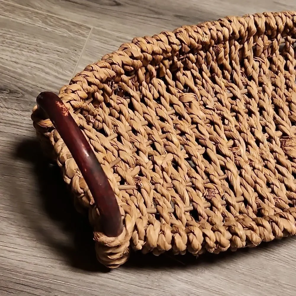GUC Vintage Thick Woven Basket w/Branch Handles
